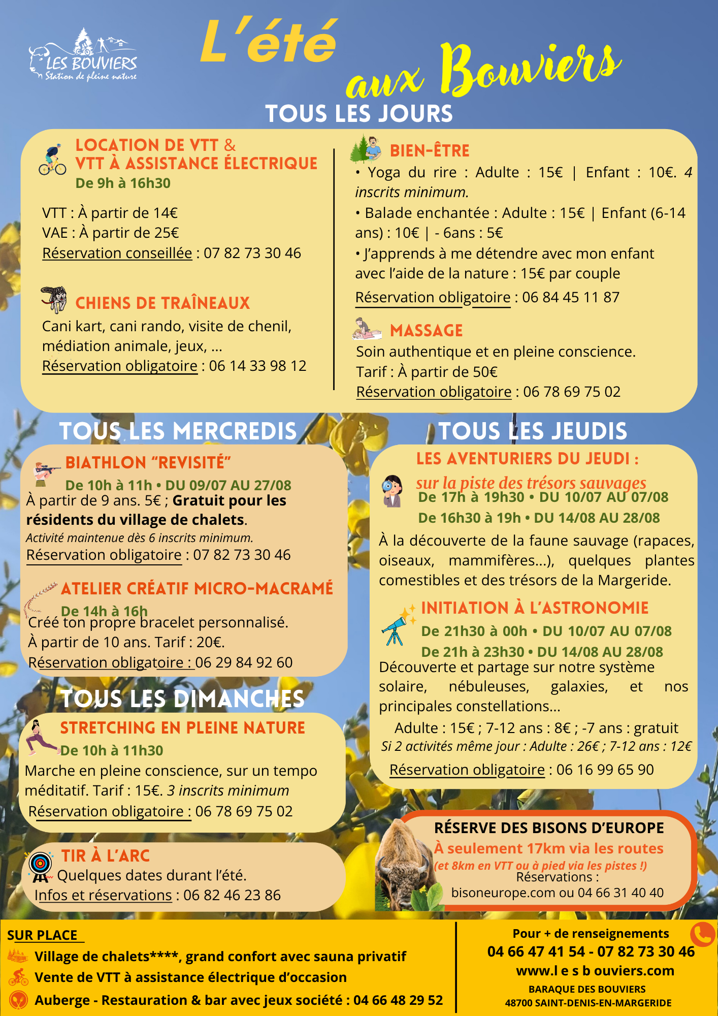 Eté aux bouviers 2025 été, bouviers, activités, Margeride, Aubrac, Lozere, Occitanie